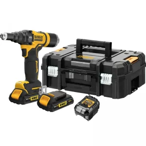 Dewalt DCF403D2GT szénkefe nélküli akkus popszegecshúzó (2 x 2.0 Ah gumírozott Li-ion akkuval, TSTAK kofferben) - Kihagyhatatlan ajánlat